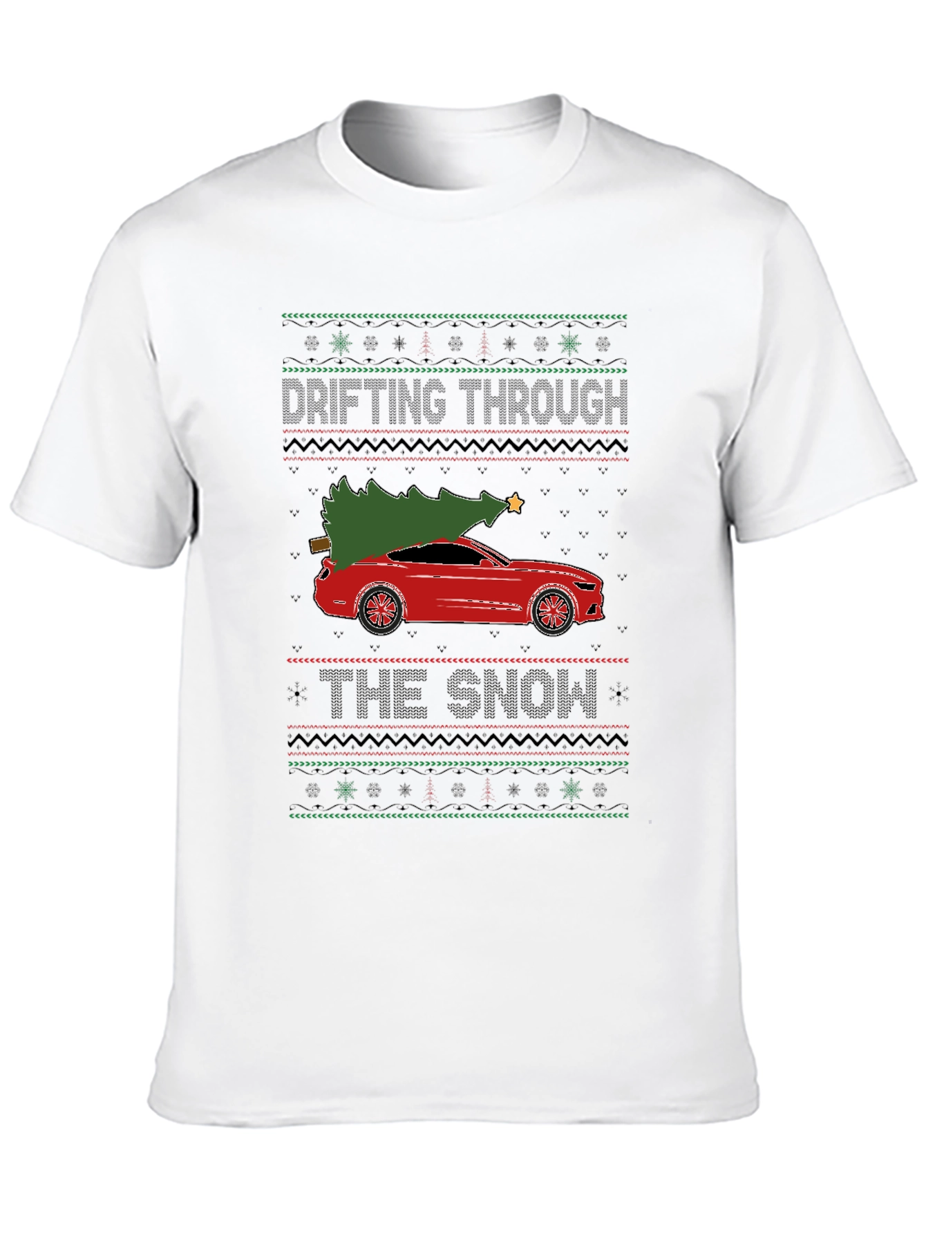 Drifting Through The Snow Christmas Car T-Shirt