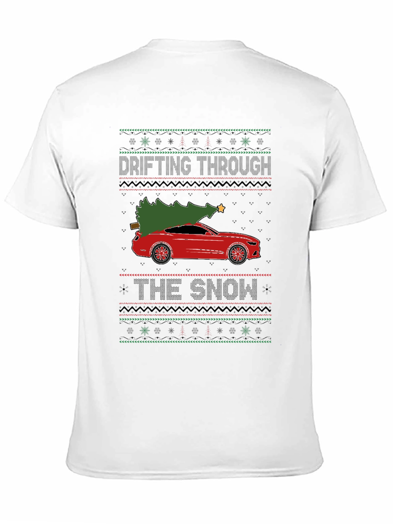 Drifting Through The Snow Christmas Car T-Shirt
