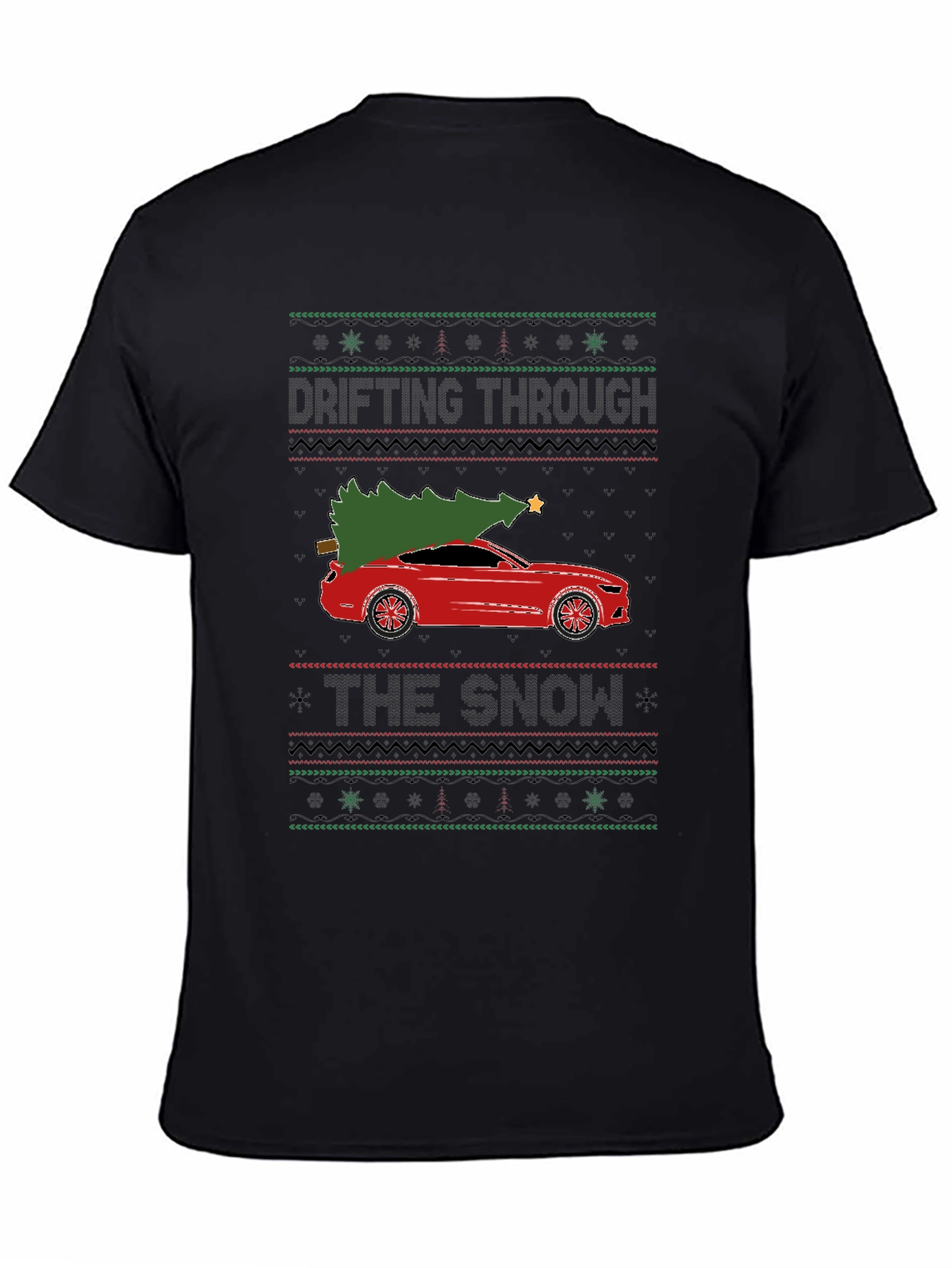 Drifting Through The Snow Christmas Car T-Shirt