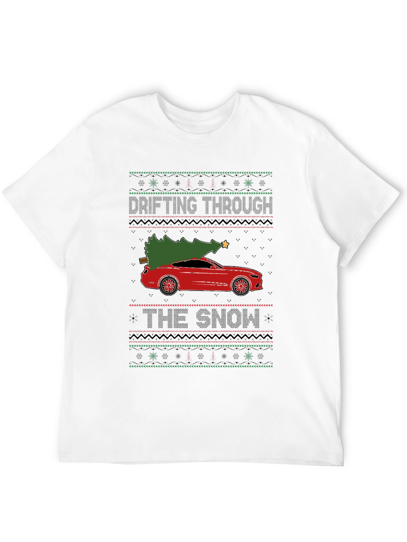 Drifting Through The Snow Christmas Car T-Shirt