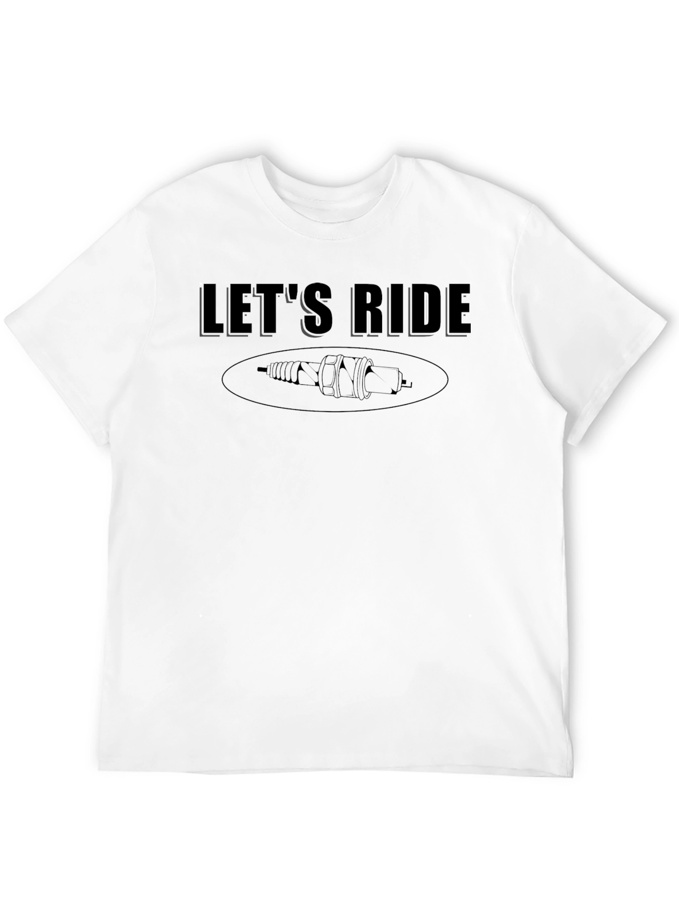 Lets Ride Graphic T-Shirt - Spark Plug Design