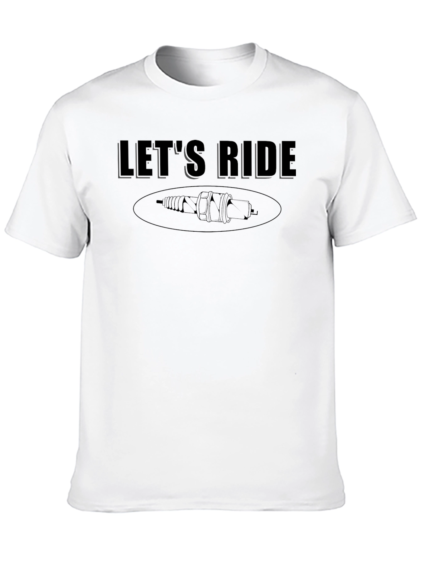 Lets Ride Graphic T-Shirt - Spark Plug Design