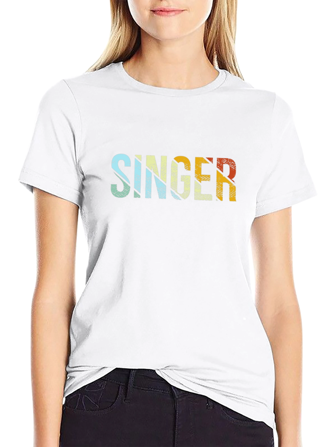 Retro Singer Graphic T-Shirt - Black