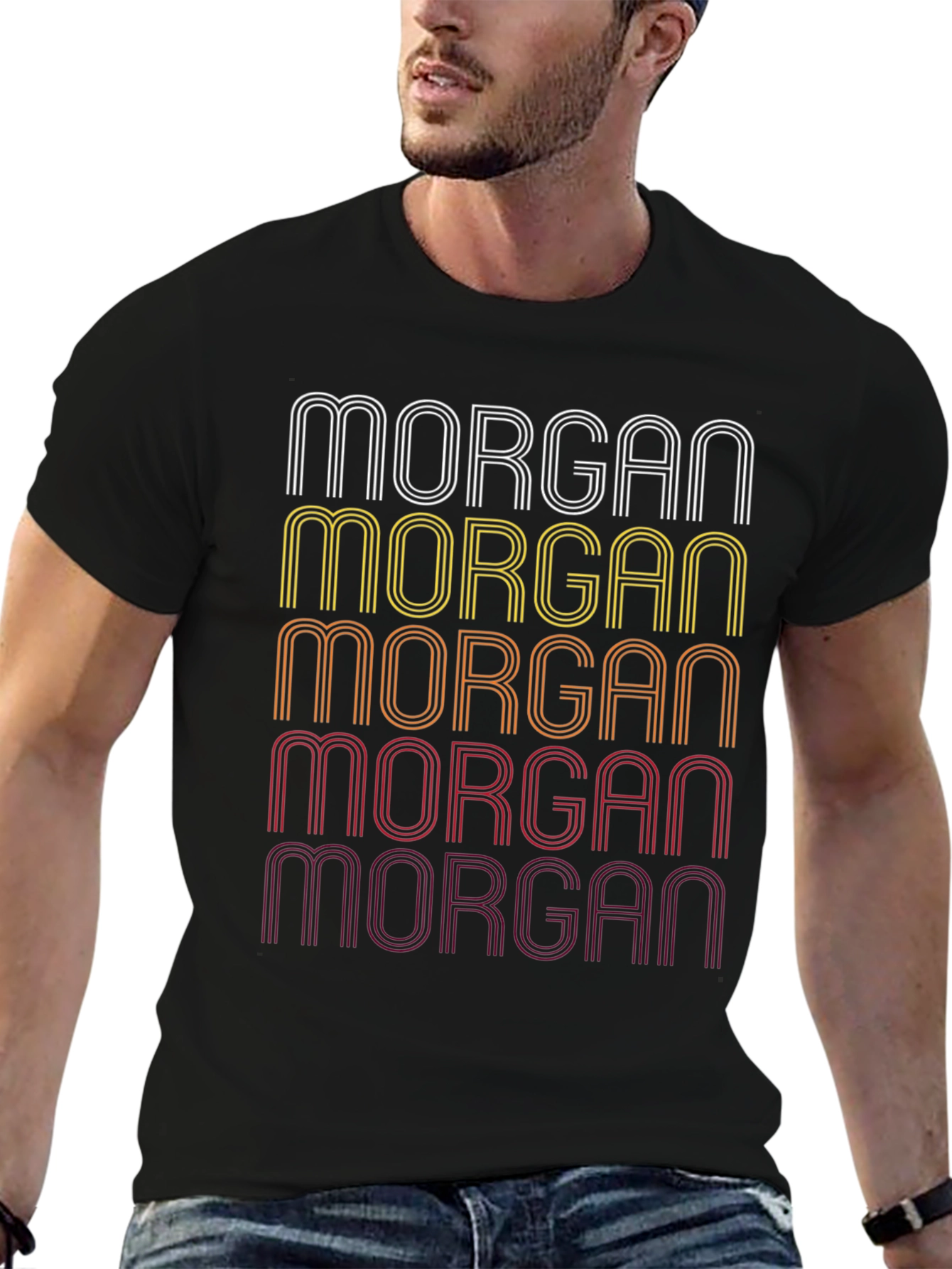 Morgan Retro Stacked Name T-Shirt