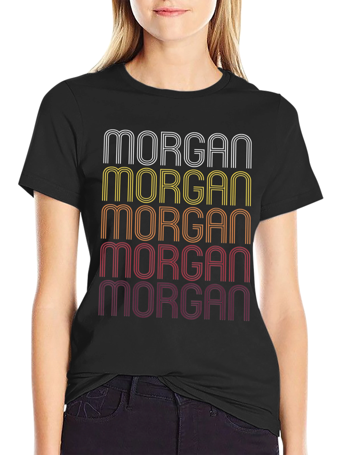 Morgan Retro Stacked Name T-Shirt