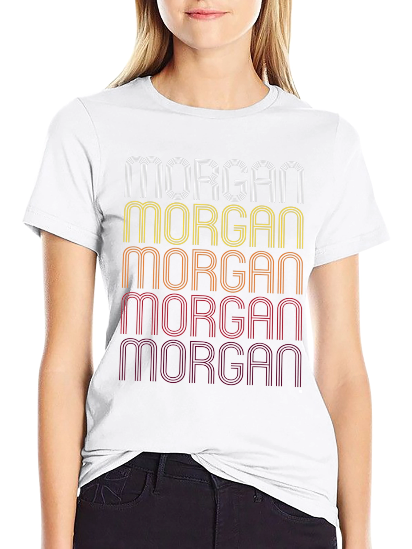 Morgan Retro Stacked Name T-Shirt