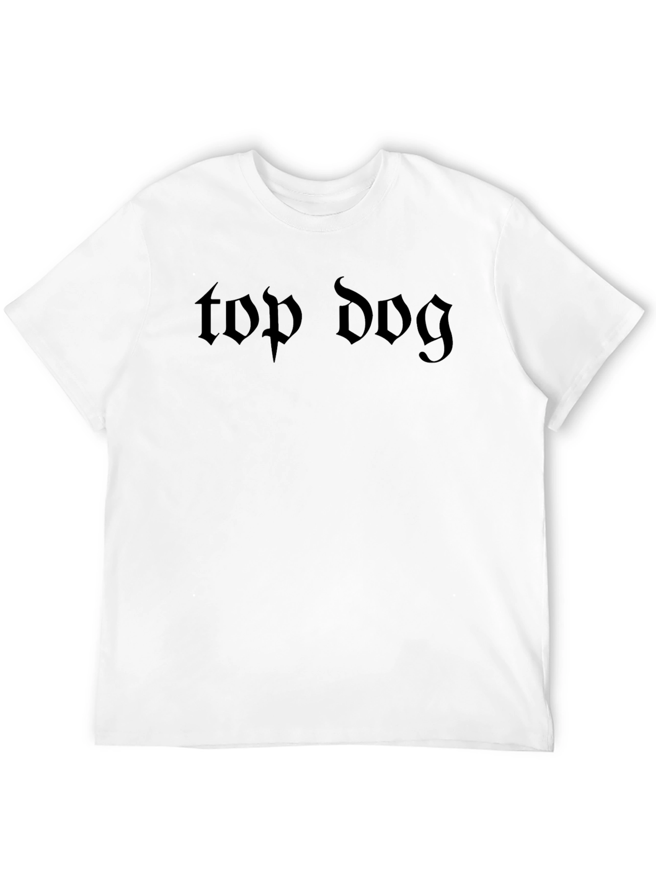 Top Dog Gothic Text T-Shirt - Black