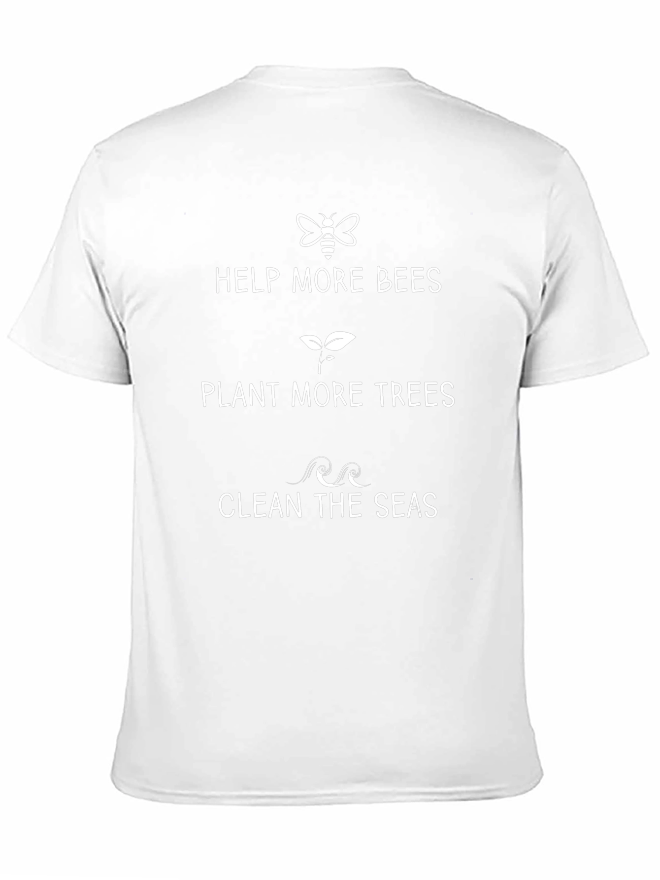 Eco-Friendly Black T-Shirt: Help Bees Plant Trees Clean Seas