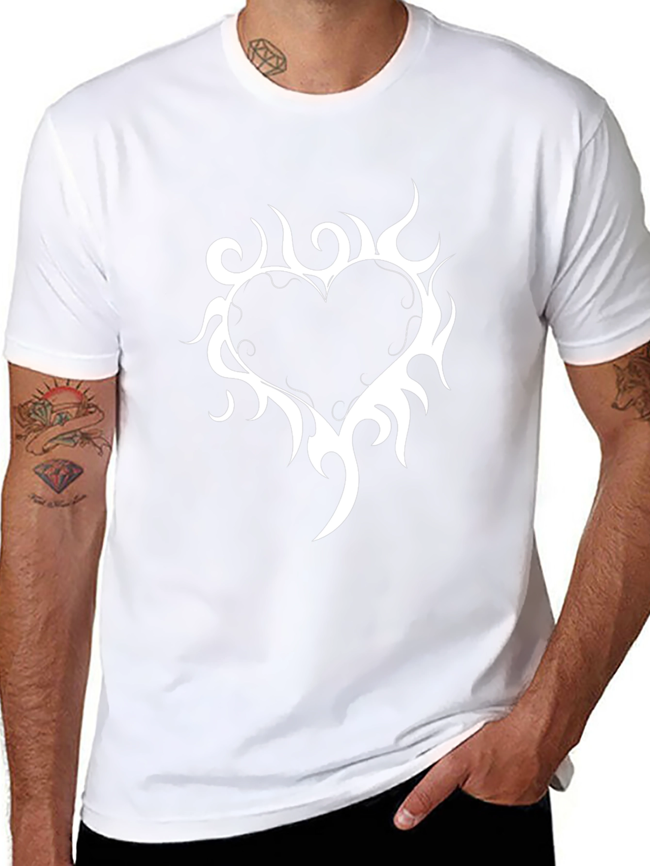 Tribal Heart Graphic Black T-Shirt