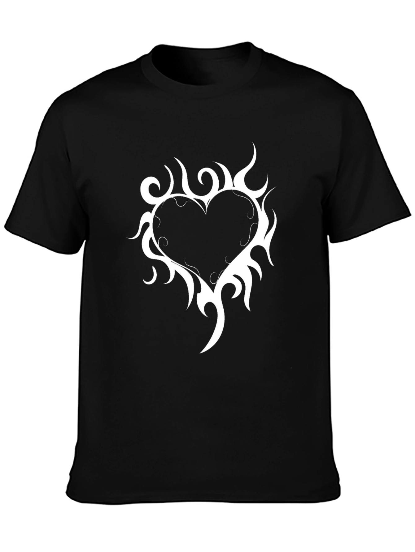 Tribal Heart Graphic Black T-Shirt