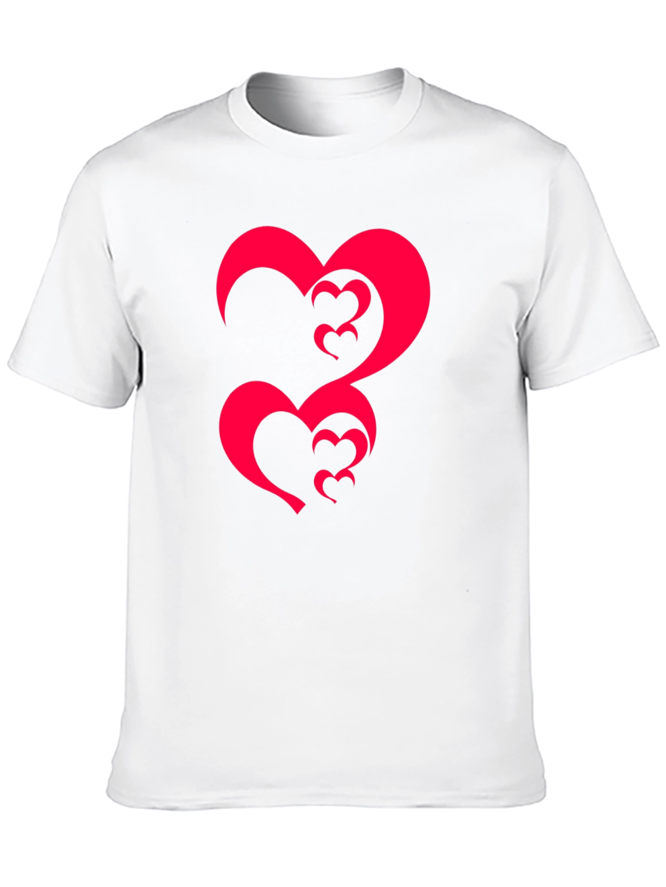 Black Tee with Abstract Heart Design