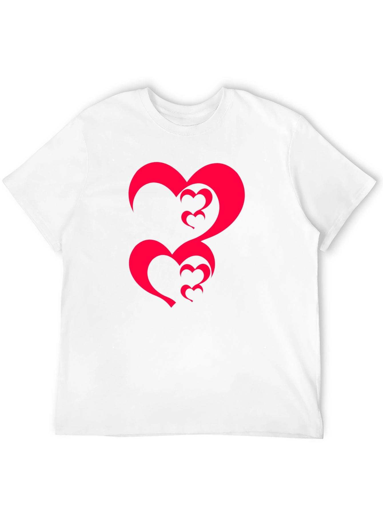 Black Tee with Abstract Heart Design