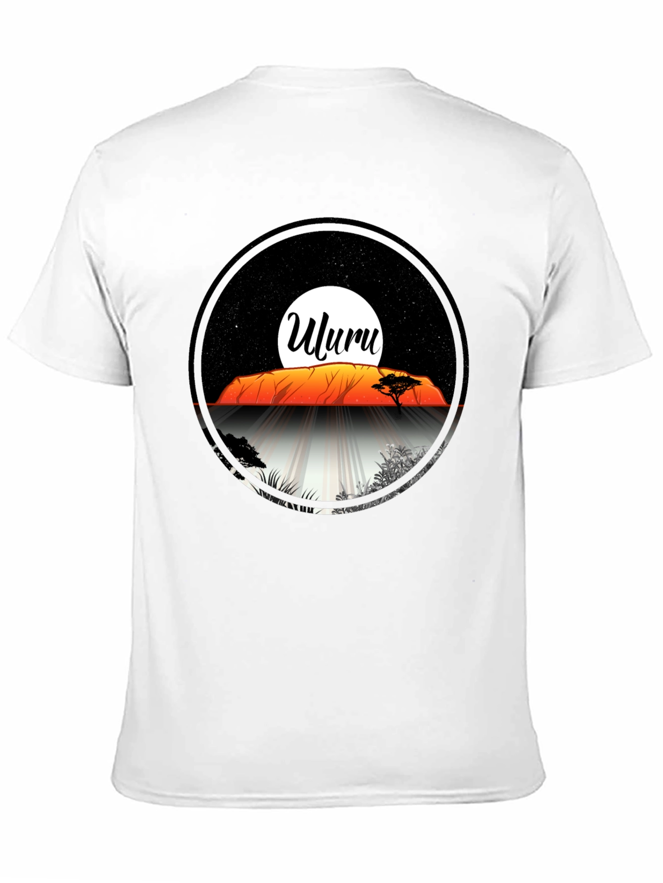 Uluru Sunset Graphic Tee - Black Cotton T-Shirt