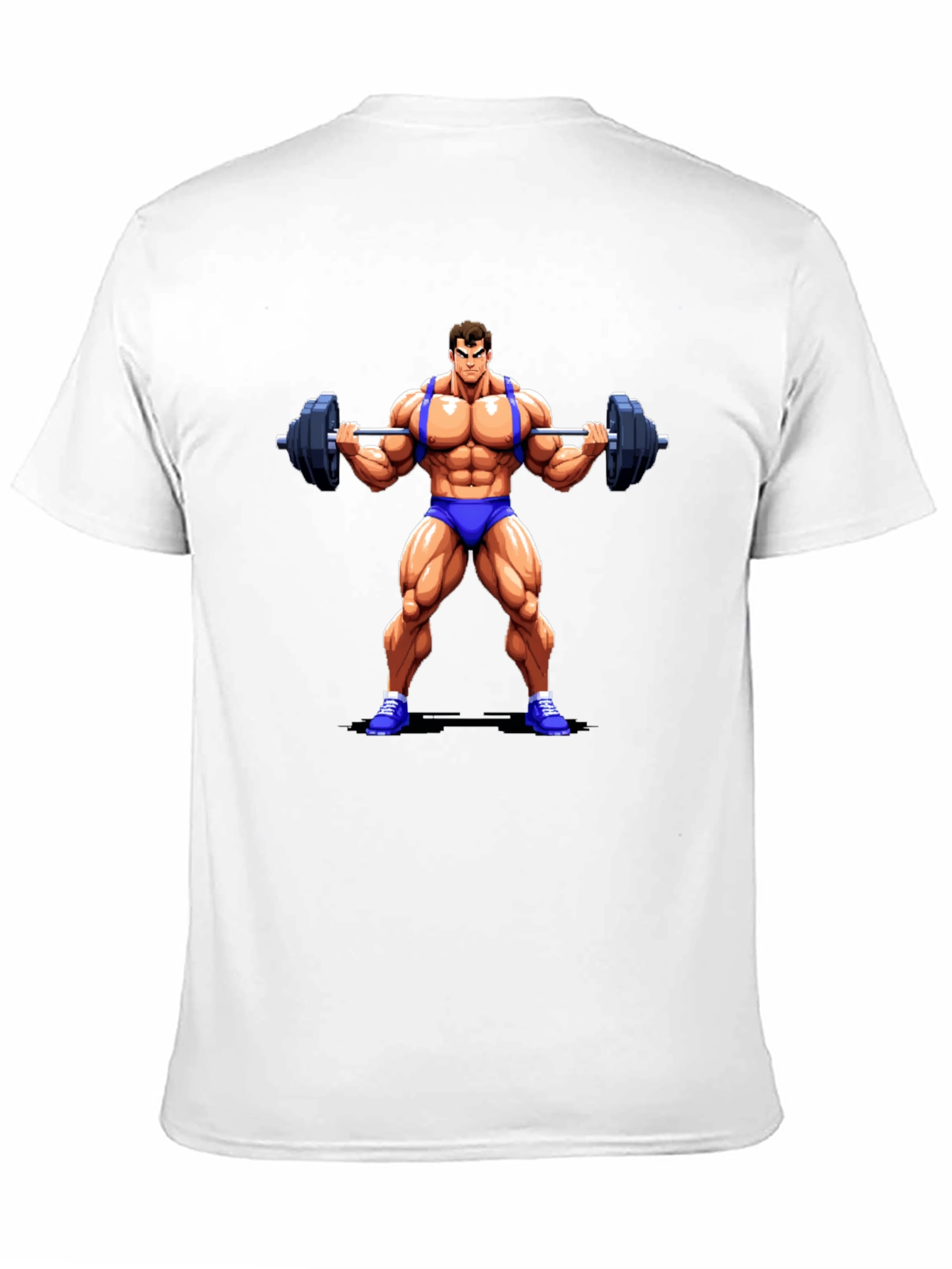 Cartoon Bodybuilder Black T-Shirt