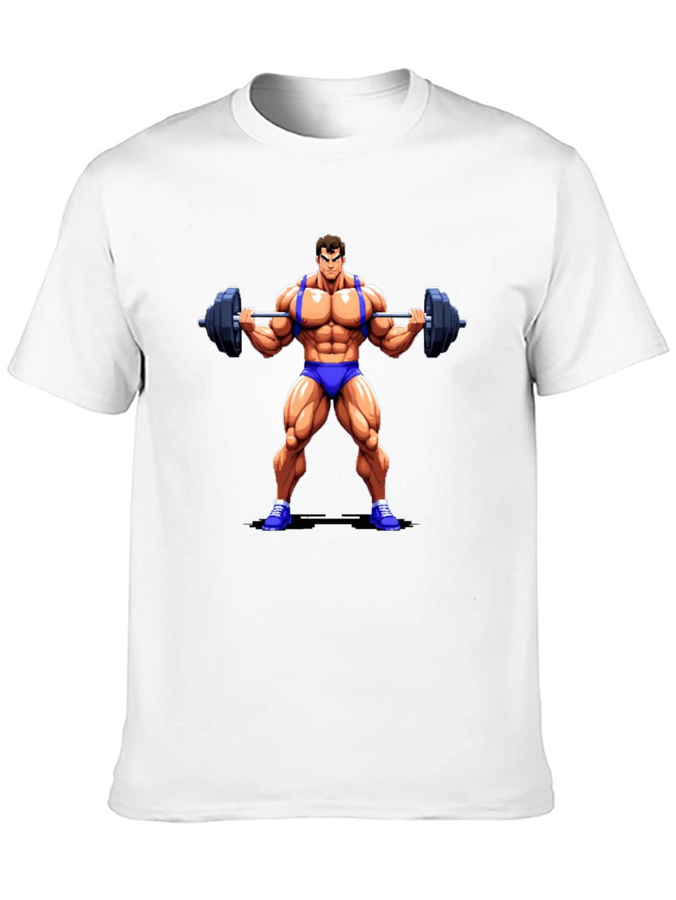 Cartoon Bodybuilder Black T-Shirt