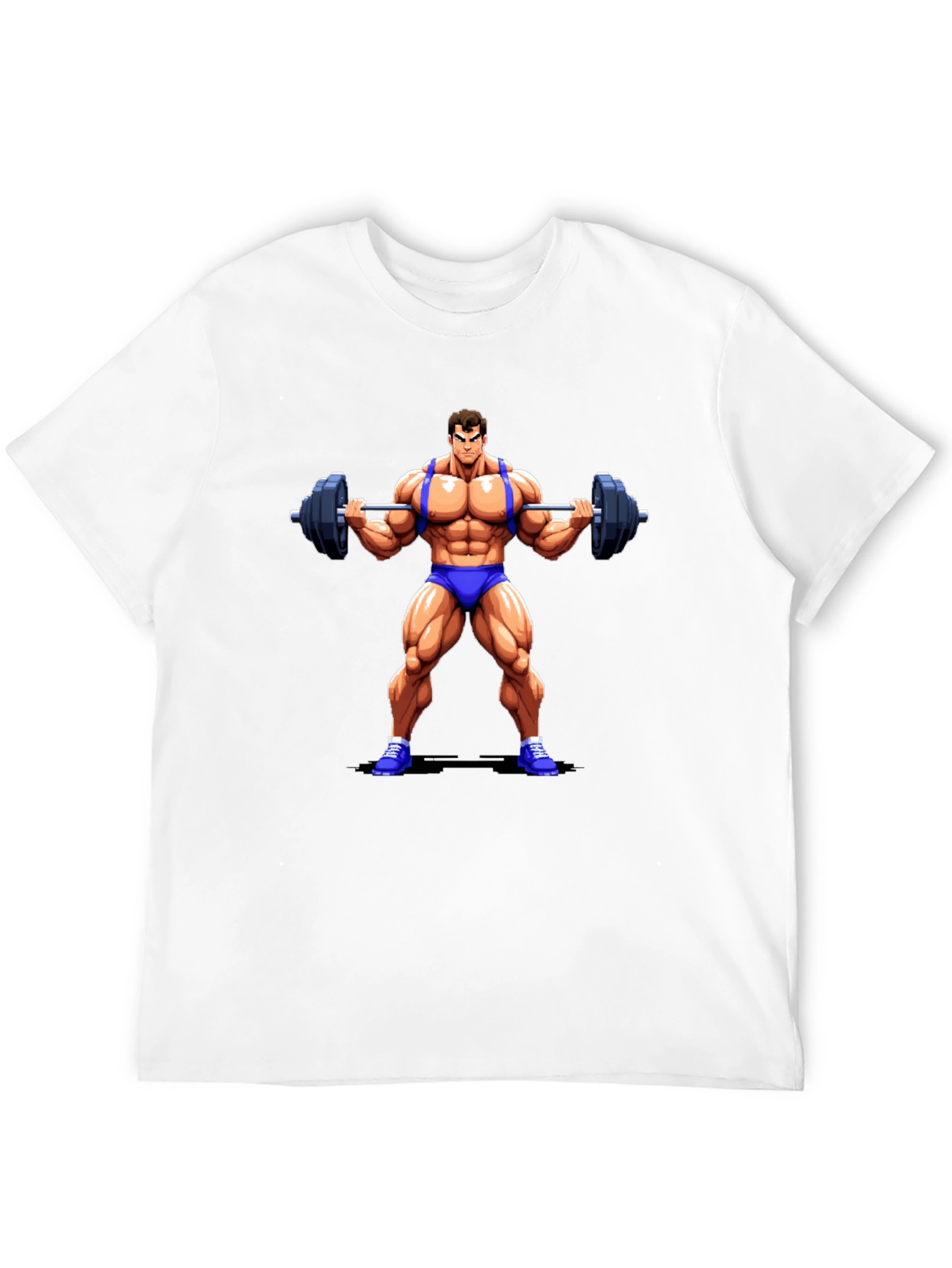 Cartoon Bodybuilder Black T-Shirt