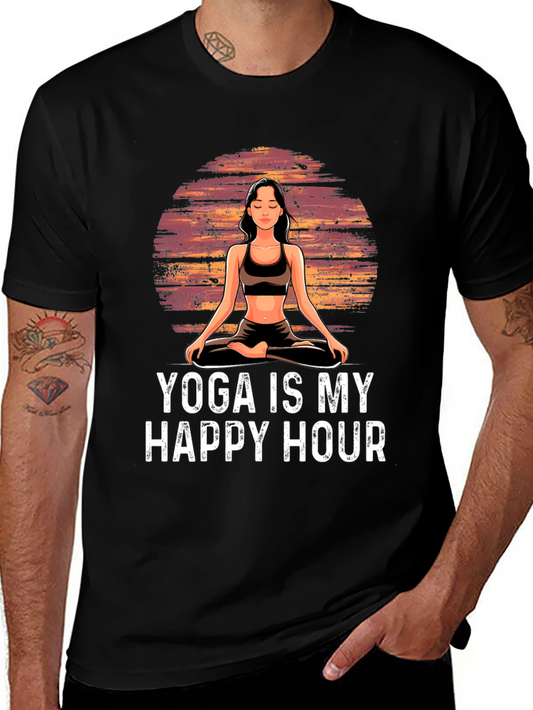 Yoga is My Happy Hour Graphic T-Shirt