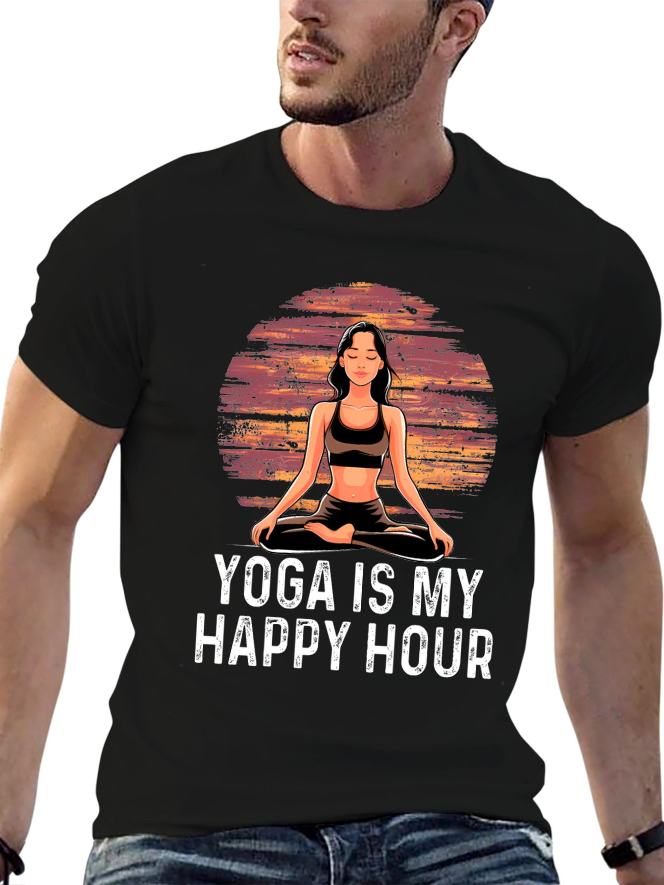 Yoga is My Happy Hour Graphic T-Shirt