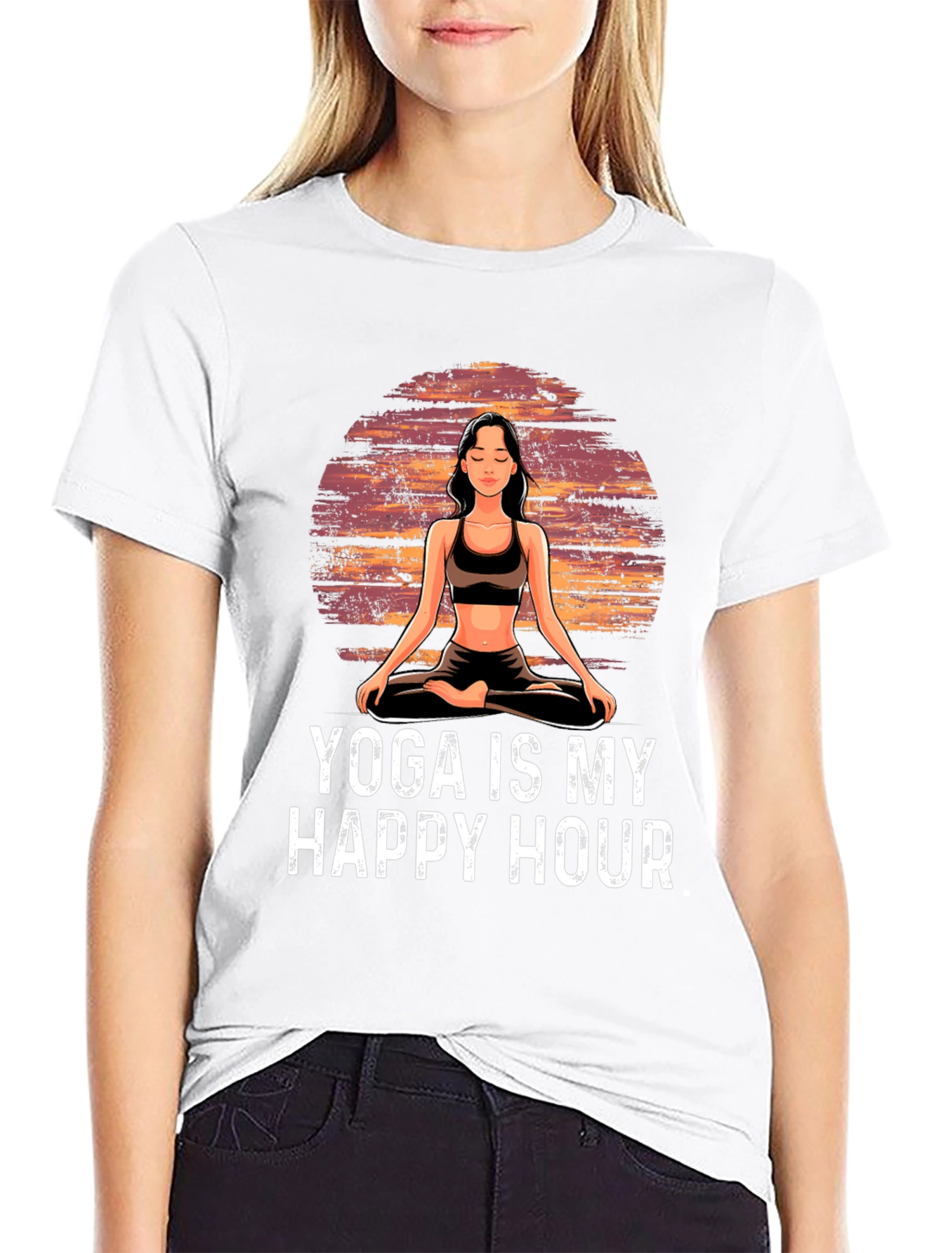 Yoga is My Happy Hour Graphic T-Shirt