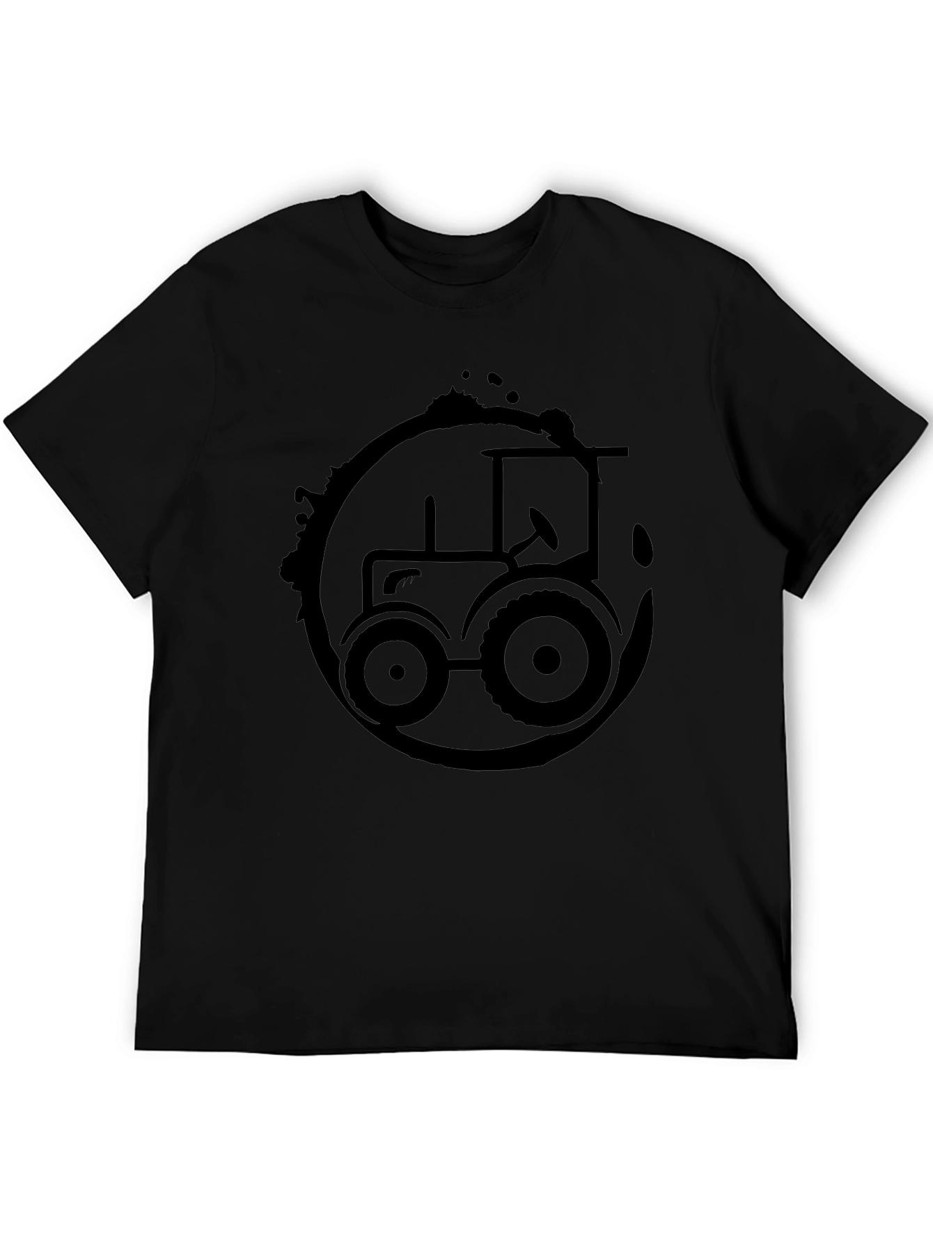 Black Tractor Graphic Tee - Farm Life Shirt