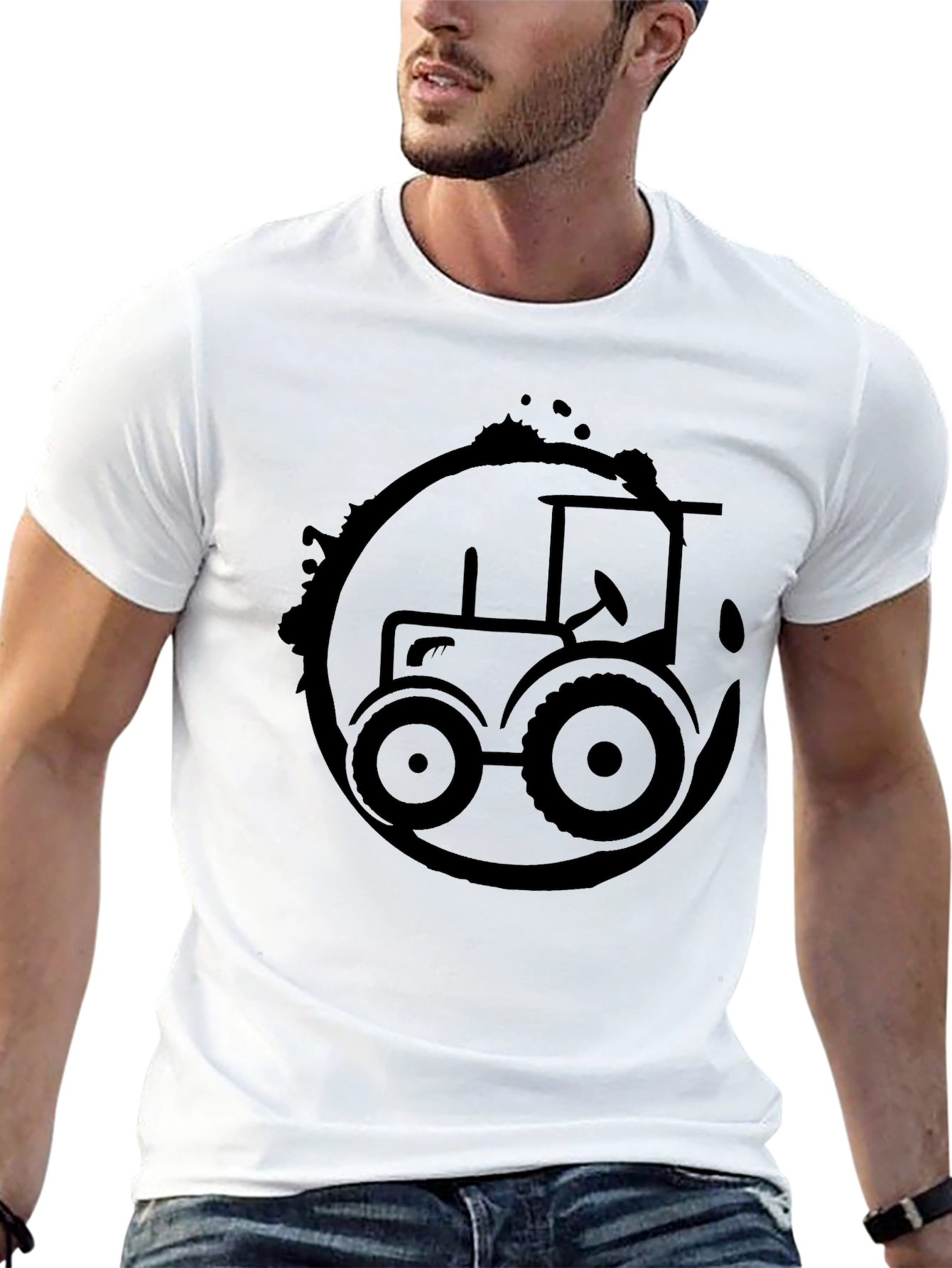 Black Tractor Graphic Tee - Farm Life Shirt