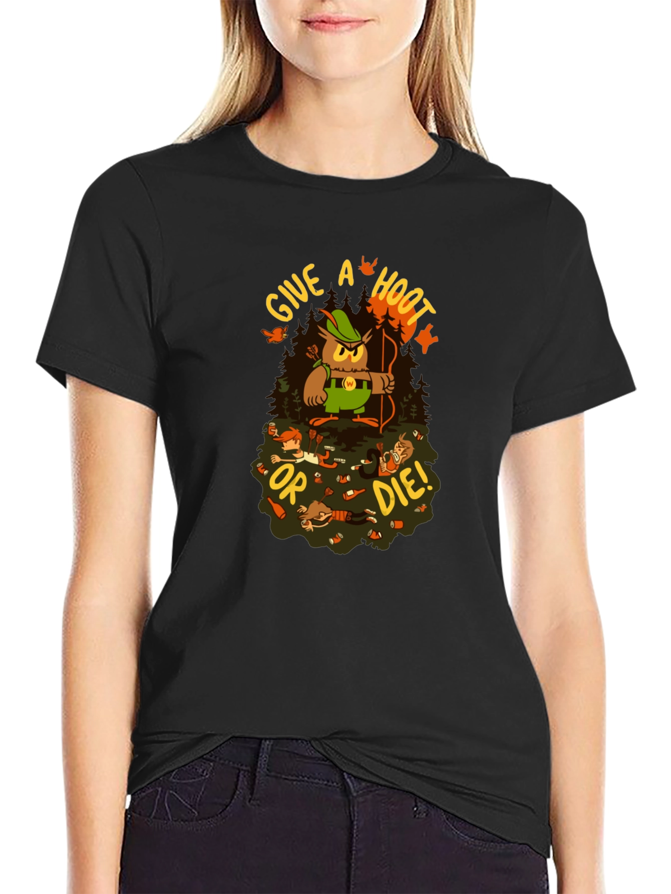 Give a Hoot or Die! Graphic T-Shirt