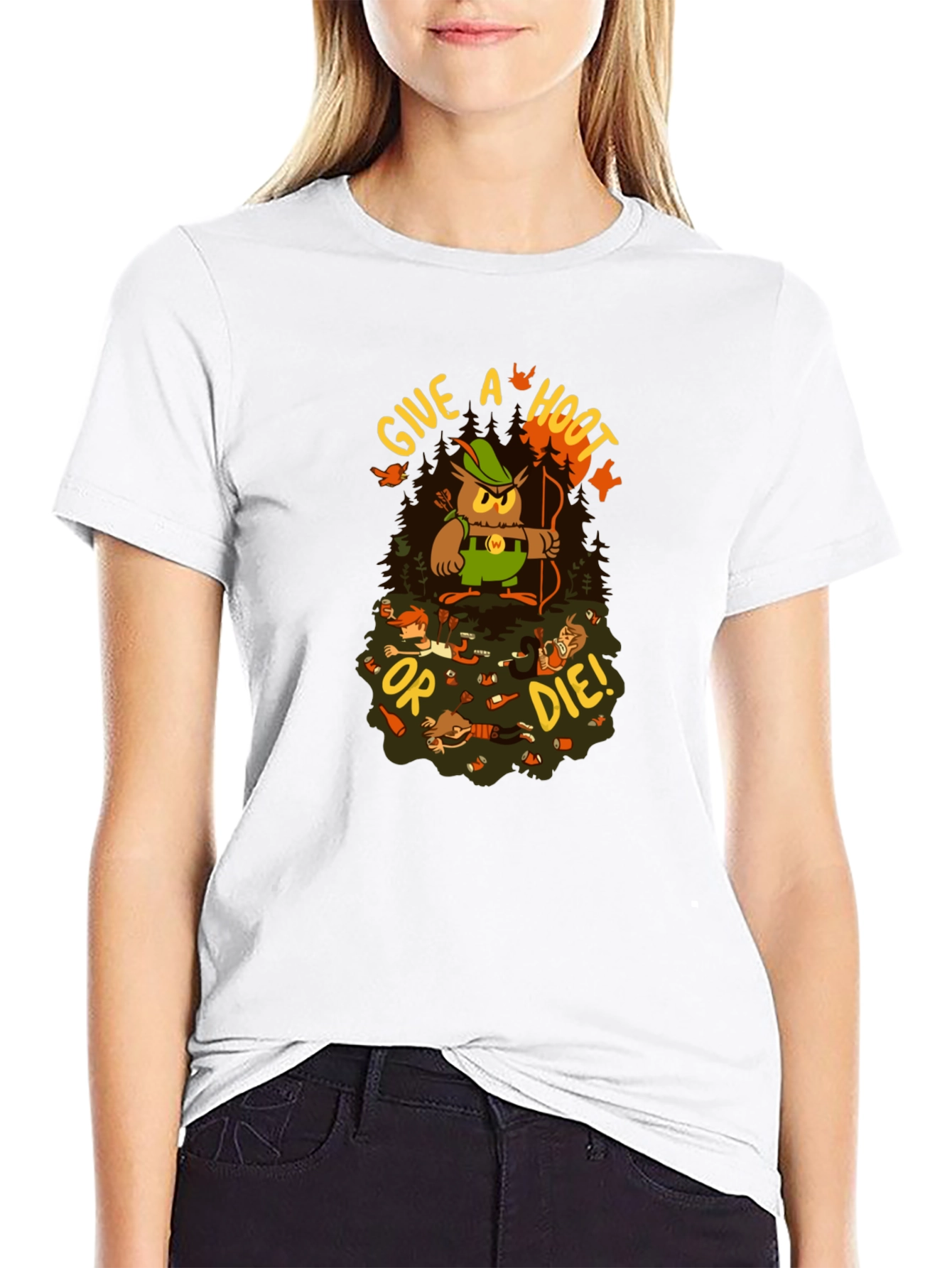 Give a Hoot or Die! Graphic T-Shirt