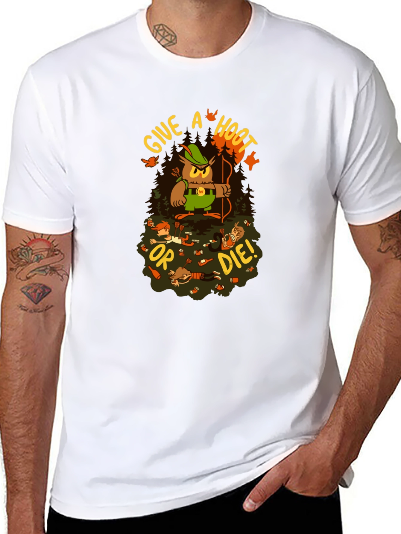 Give a Hoot or Die! Graphic T-Shirt