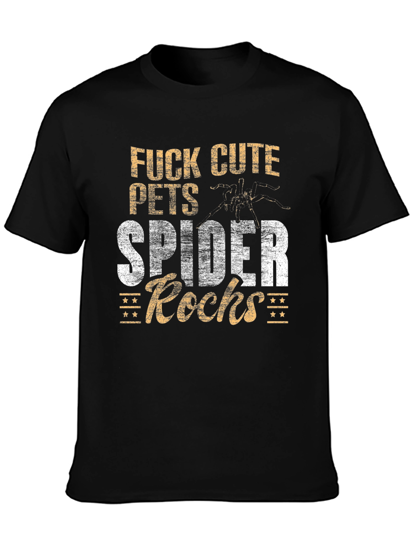 Spider Rocks Graphic Tee - Black Cotton Blend