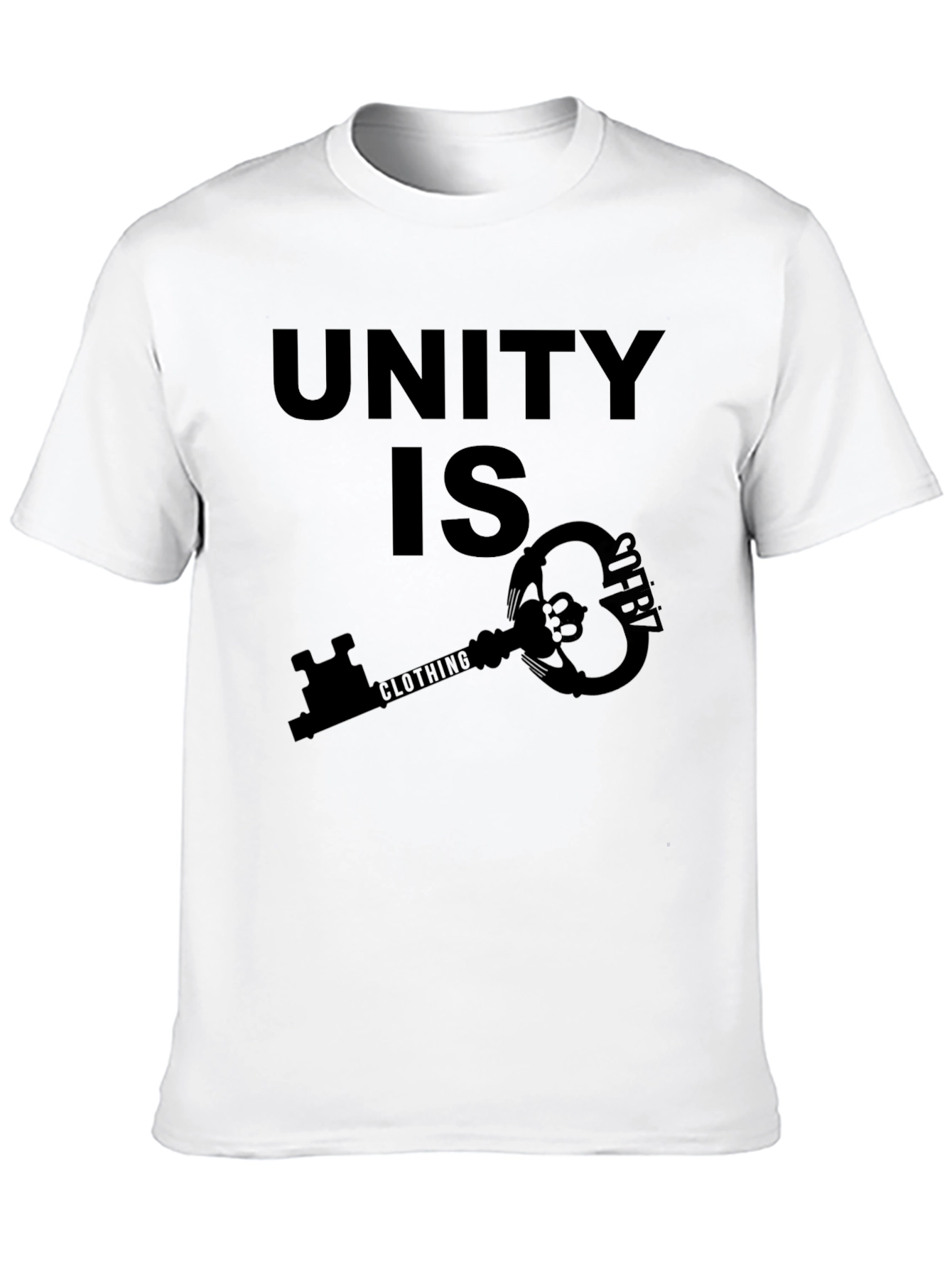Unity Key Graphic Tee - Black Cotton T-Shirt