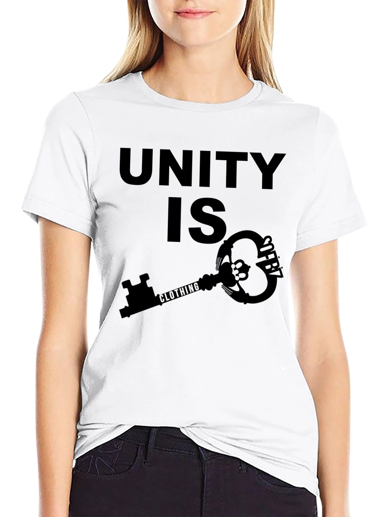 Unity Key Graphic Tee - Black Cotton T-Shirt