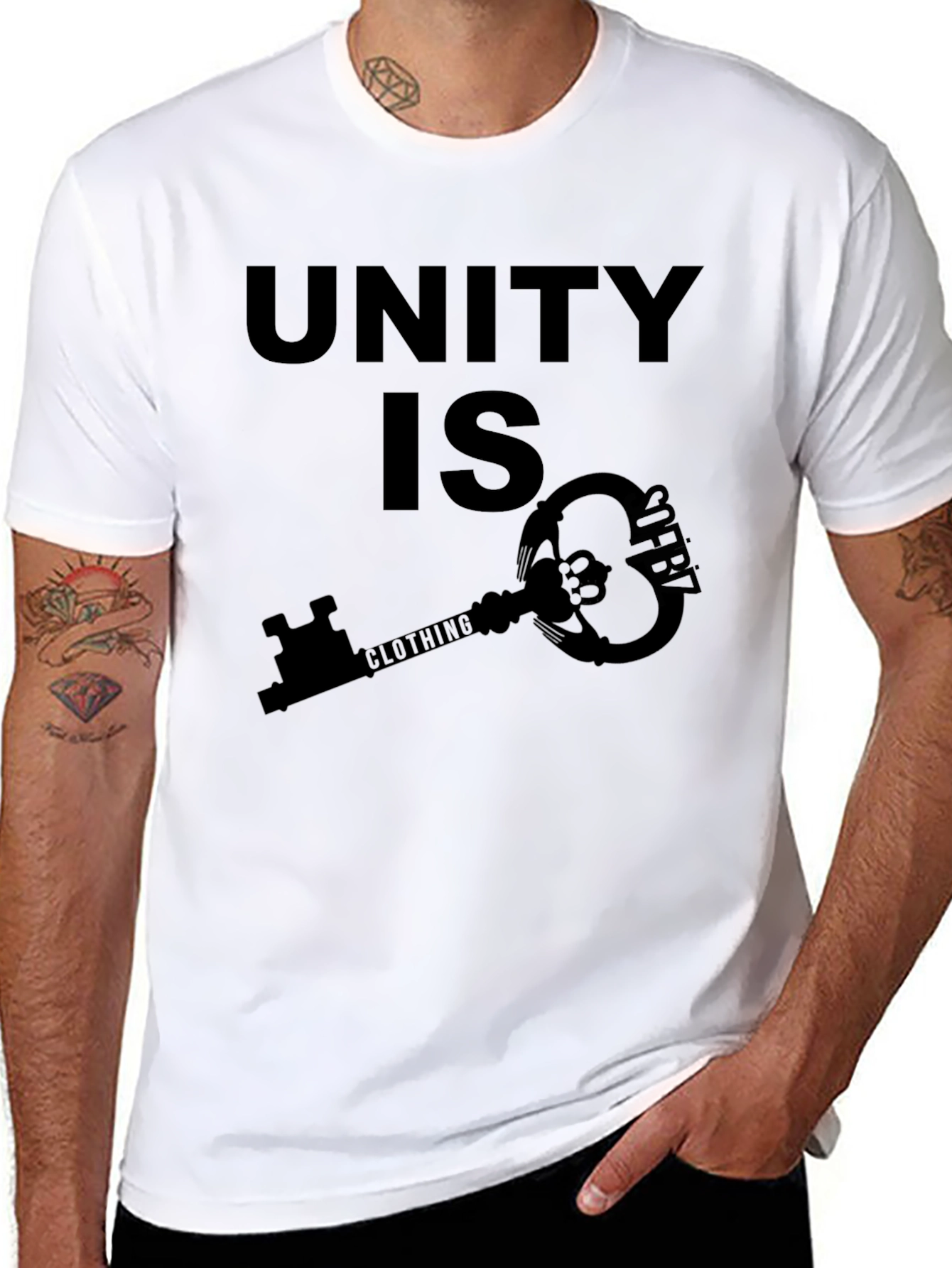Unity Key Graphic Tee - Black Cotton T-Shirt