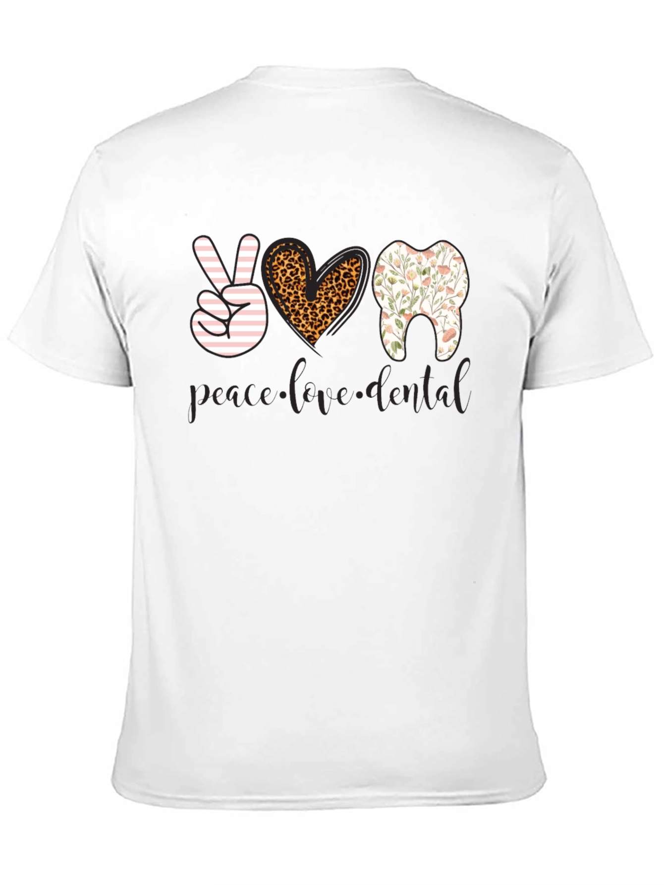 Peace Love Dental T-Shirt - Black Cotton Tee