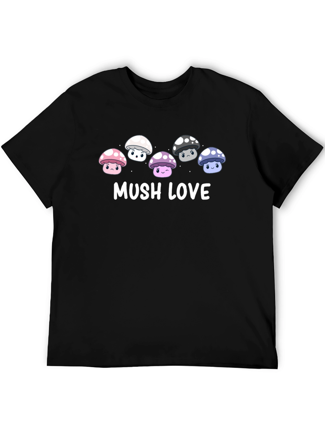 Mushroom Love Graphic Tee - Cute Cartoon Fungi T-Shirt