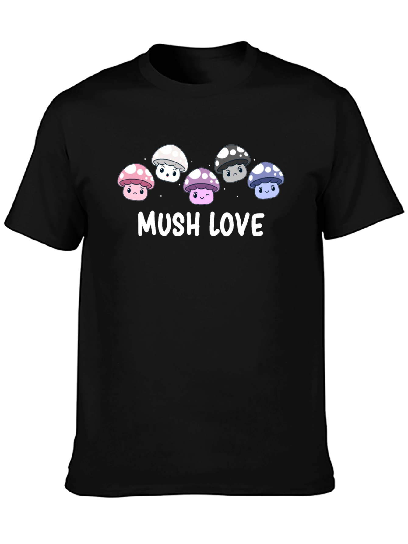 Mushroom Love Graphic Tee - Cute Cartoon Fungi T-Shirt