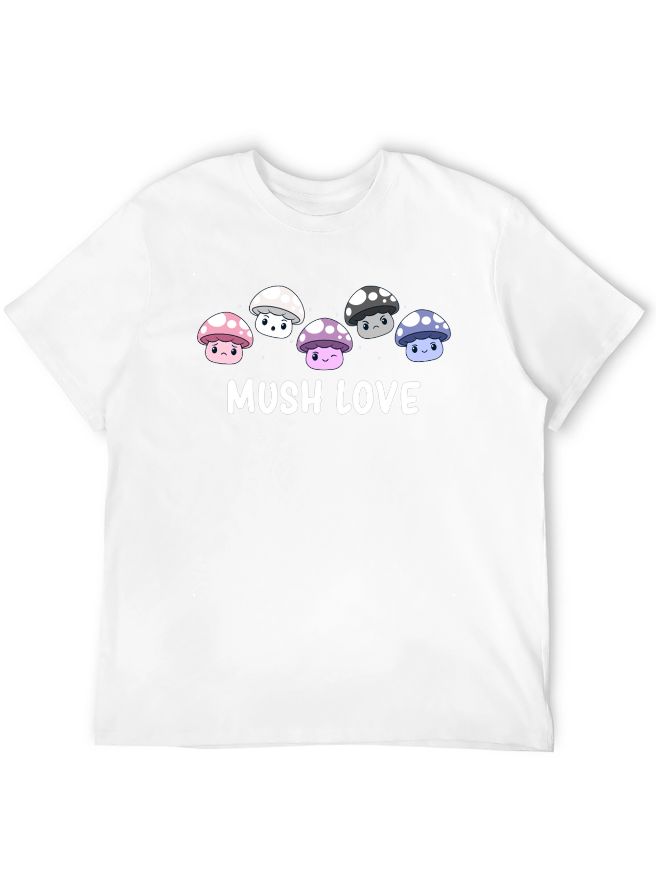 Mushroom Love Graphic Tee - Cute Cartoon Fungi T-Shirt