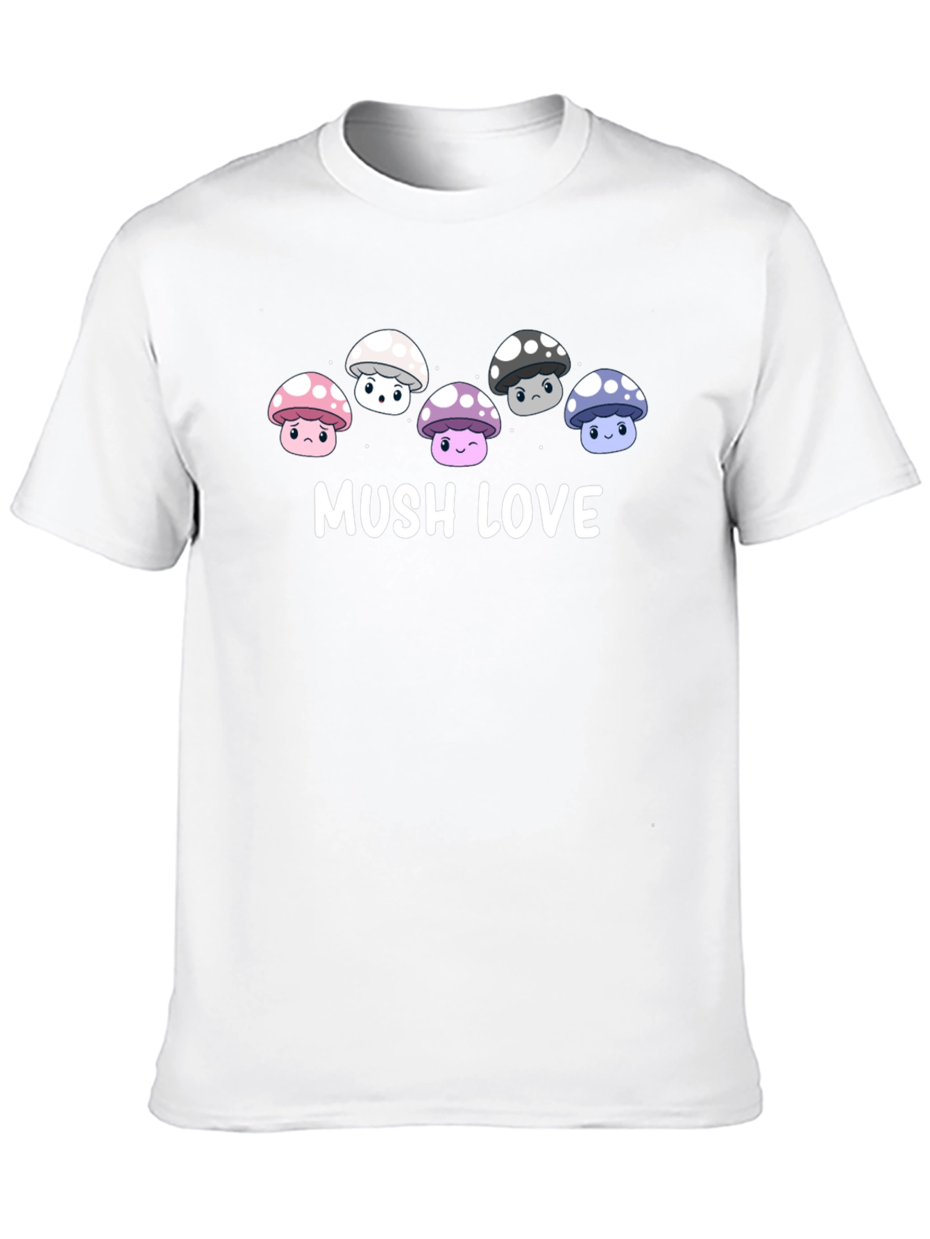 Mushroom Love Graphic Tee - Cute Cartoon Fungi T-Shirt