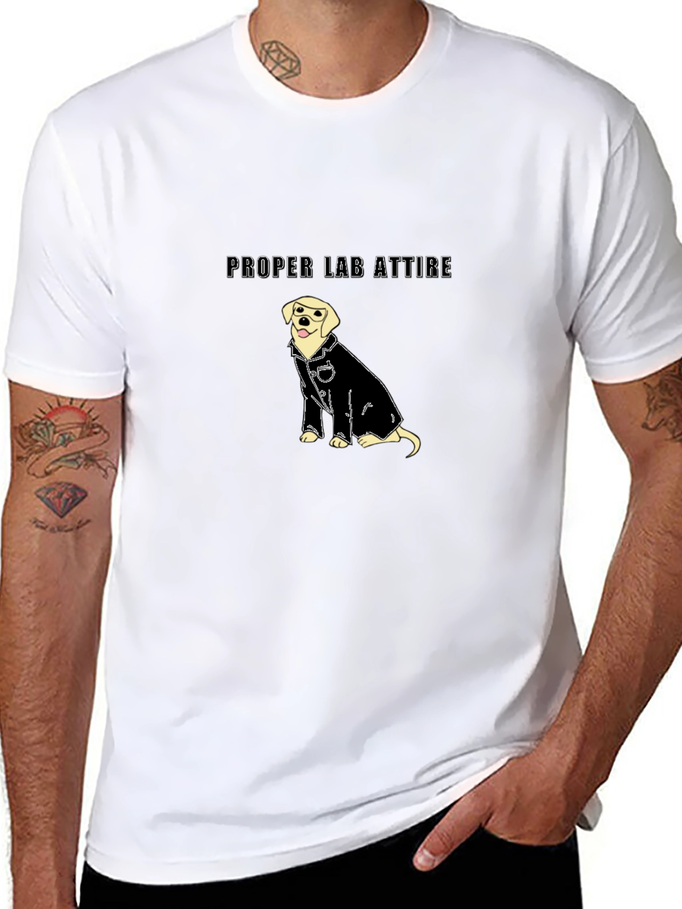 Proper Lab Attire T-Shirt - Dog in Lab Coat