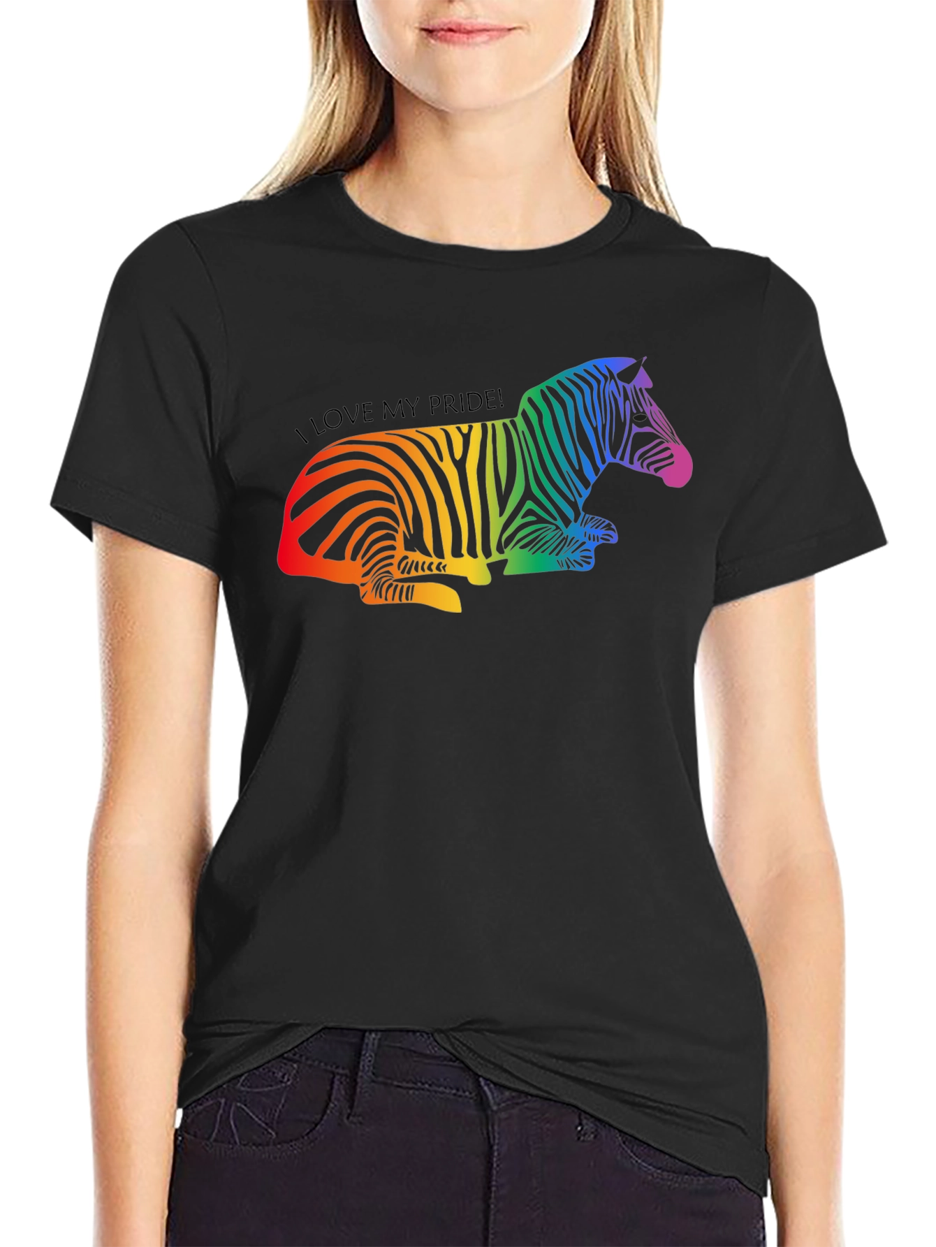 Rainbow Pride Zebra Graphic Tee - Stylish Unisex T-Shirt