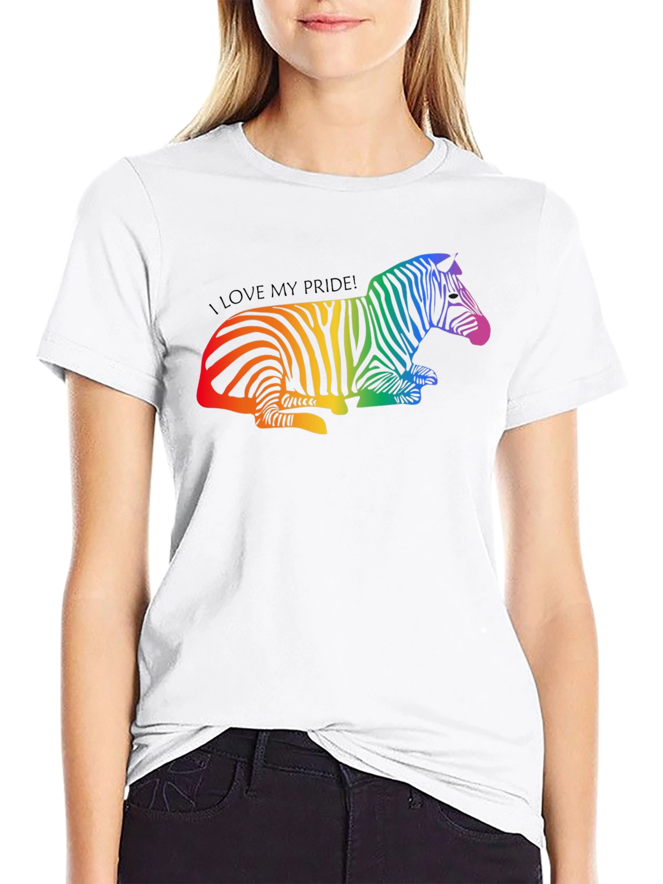 Rainbow Pride Zebra Graphic Tee - Stylish Unisex T-Shirt