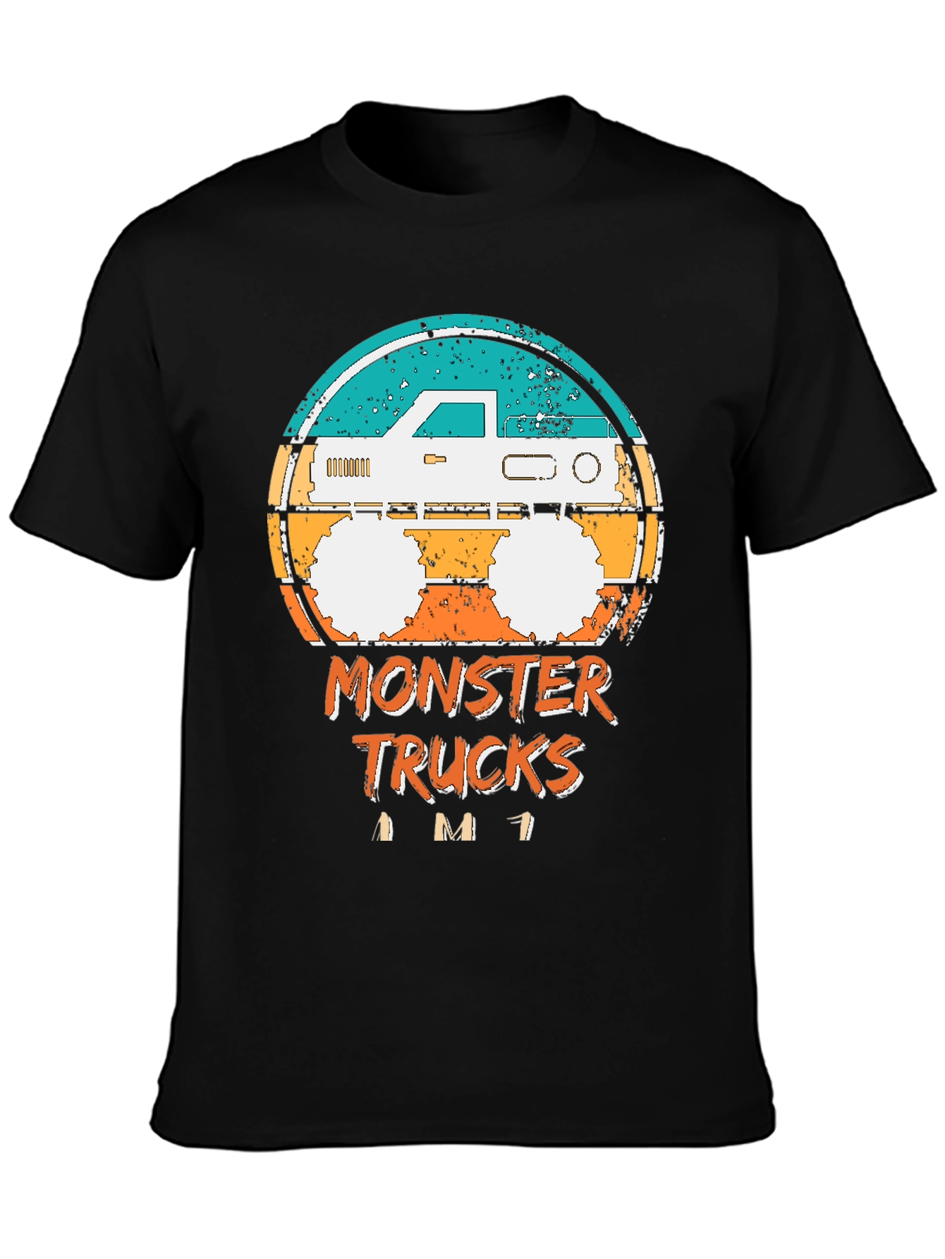 Monster Truck Graphic Tee - Retro Style Black T-Shirt