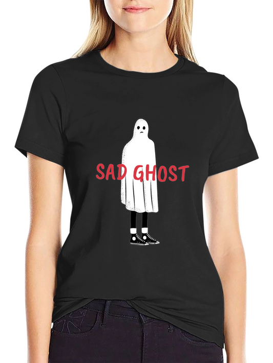 Sad Ghost Graphic T-Shirt - Mens Black Tee