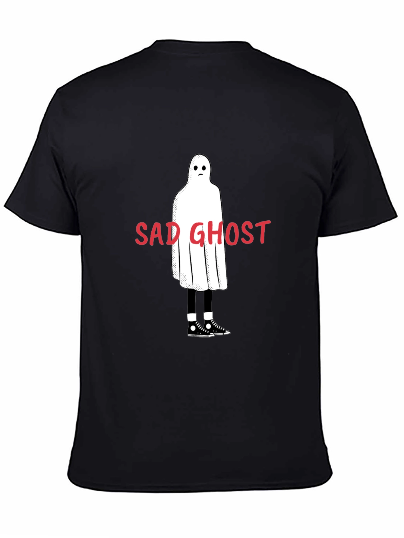 Sad Ghost Graphic T-Shirt - Mens Black Tee