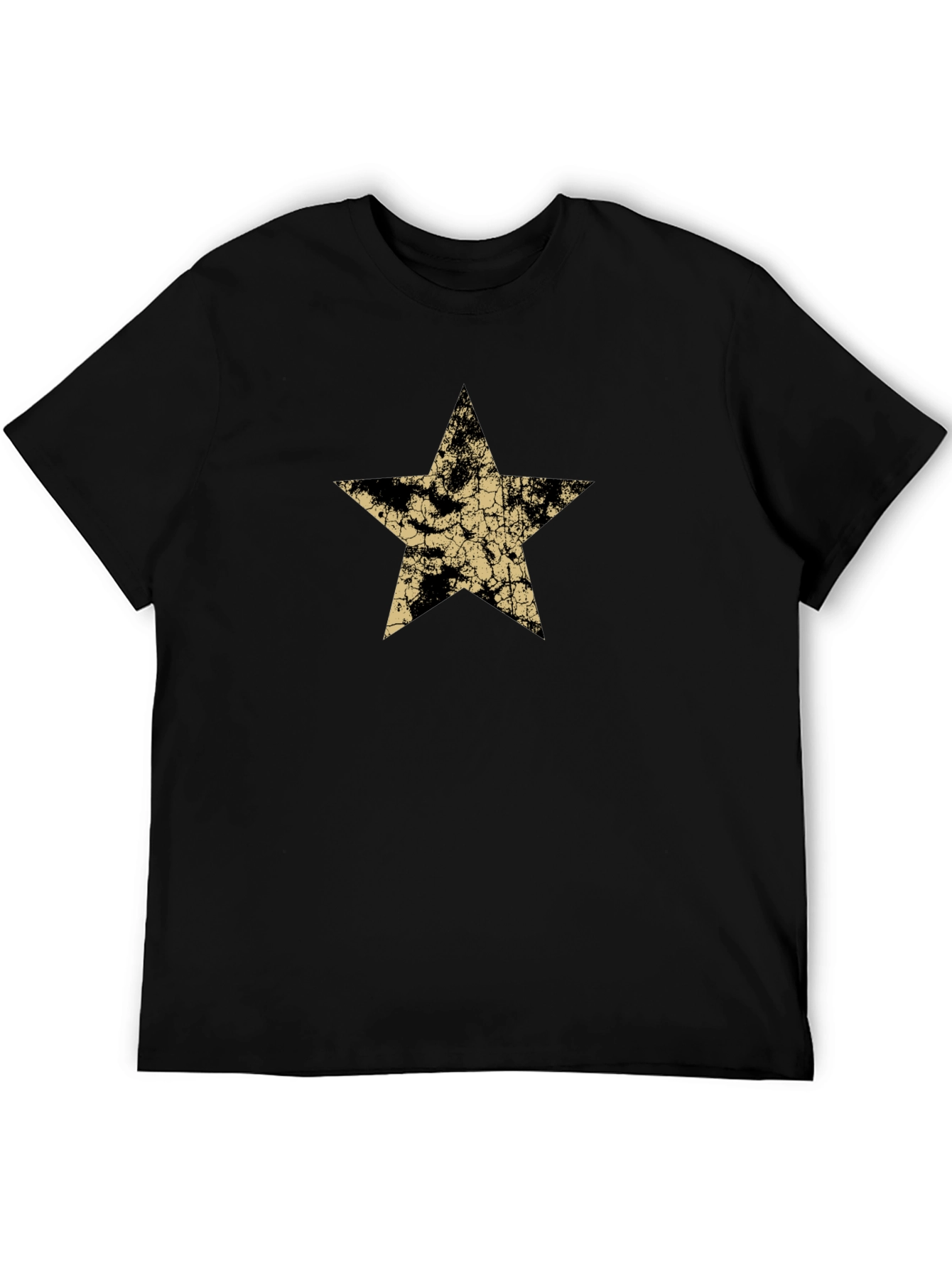 Distressed Star Graphic Black Tee