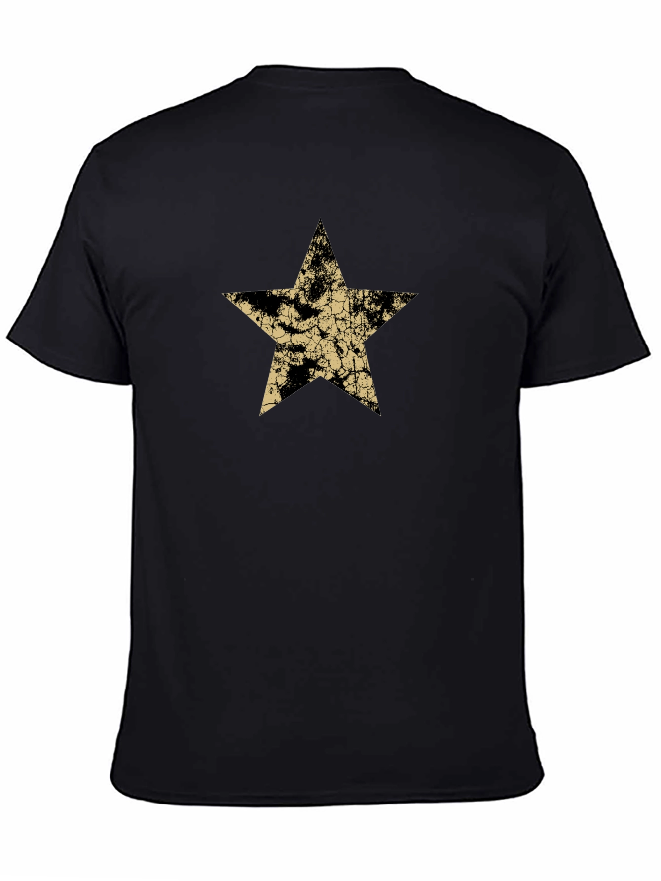 Distressed Star Graphic Black Tee