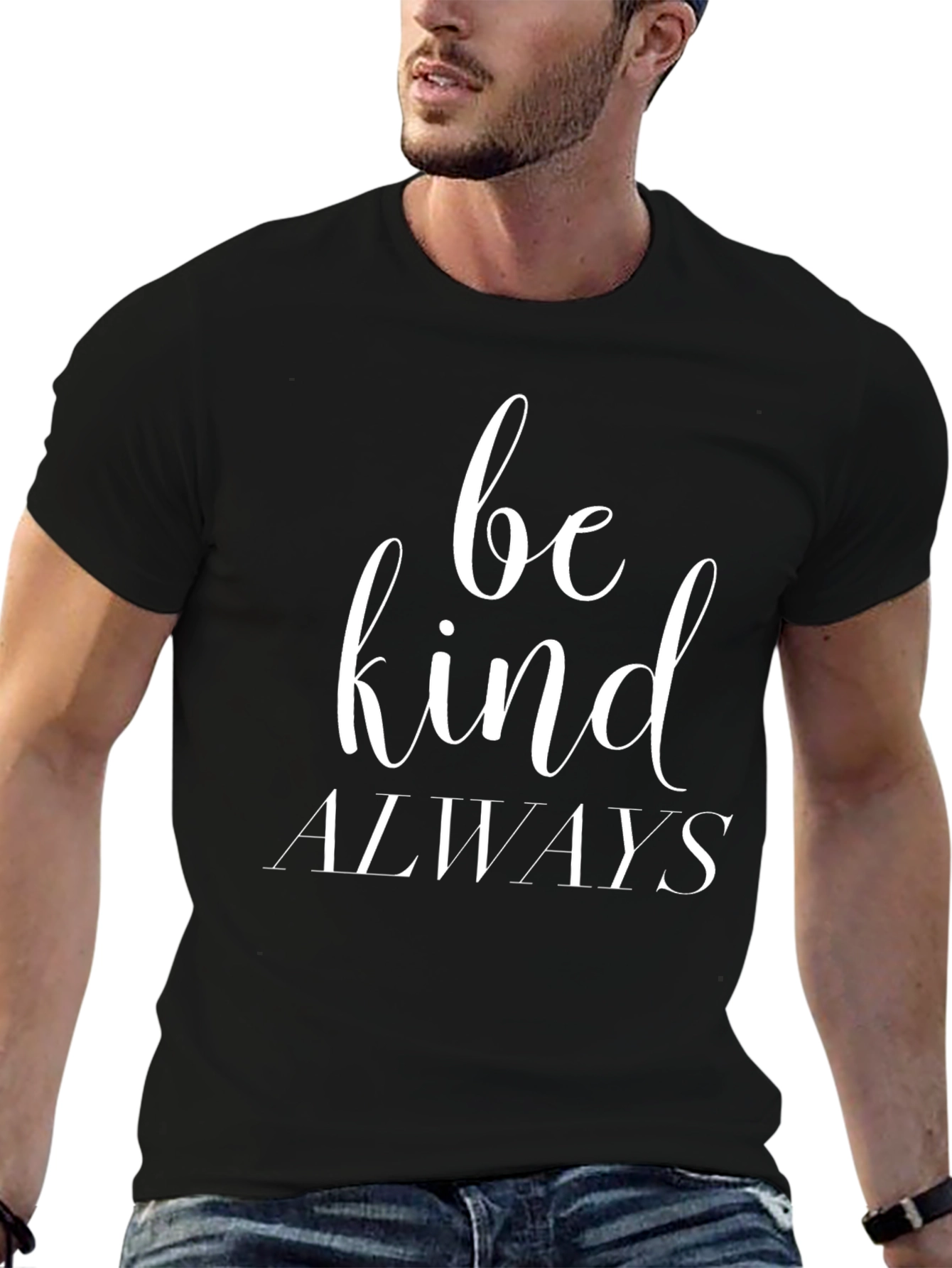 Be Kind Always Graphic Tee - Black Cotton Blend