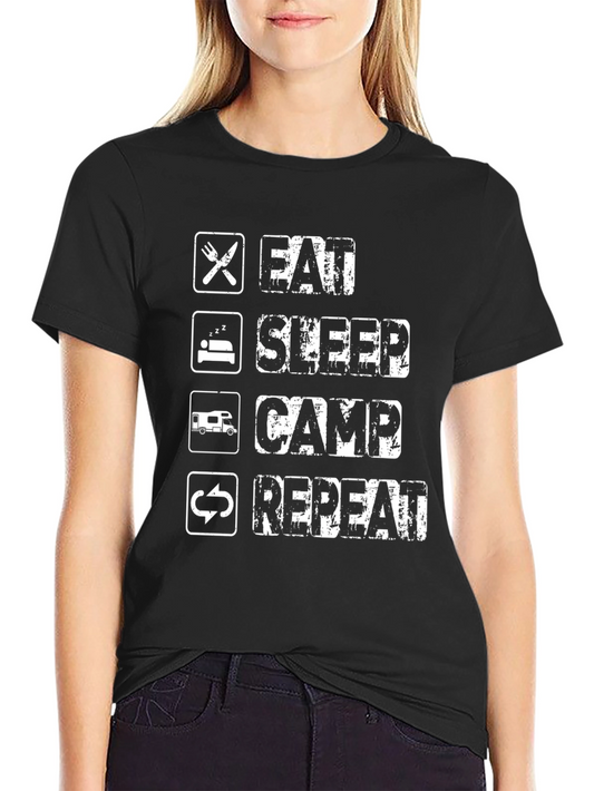 Eat Sleep Camp Repeat Graphic Tee