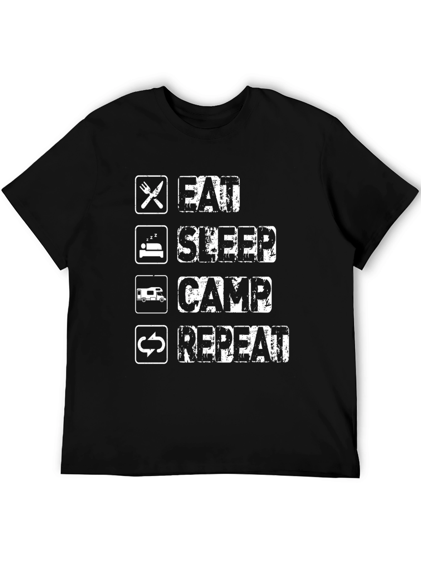 Eat Sleep Camp Repeat Graphic Tee