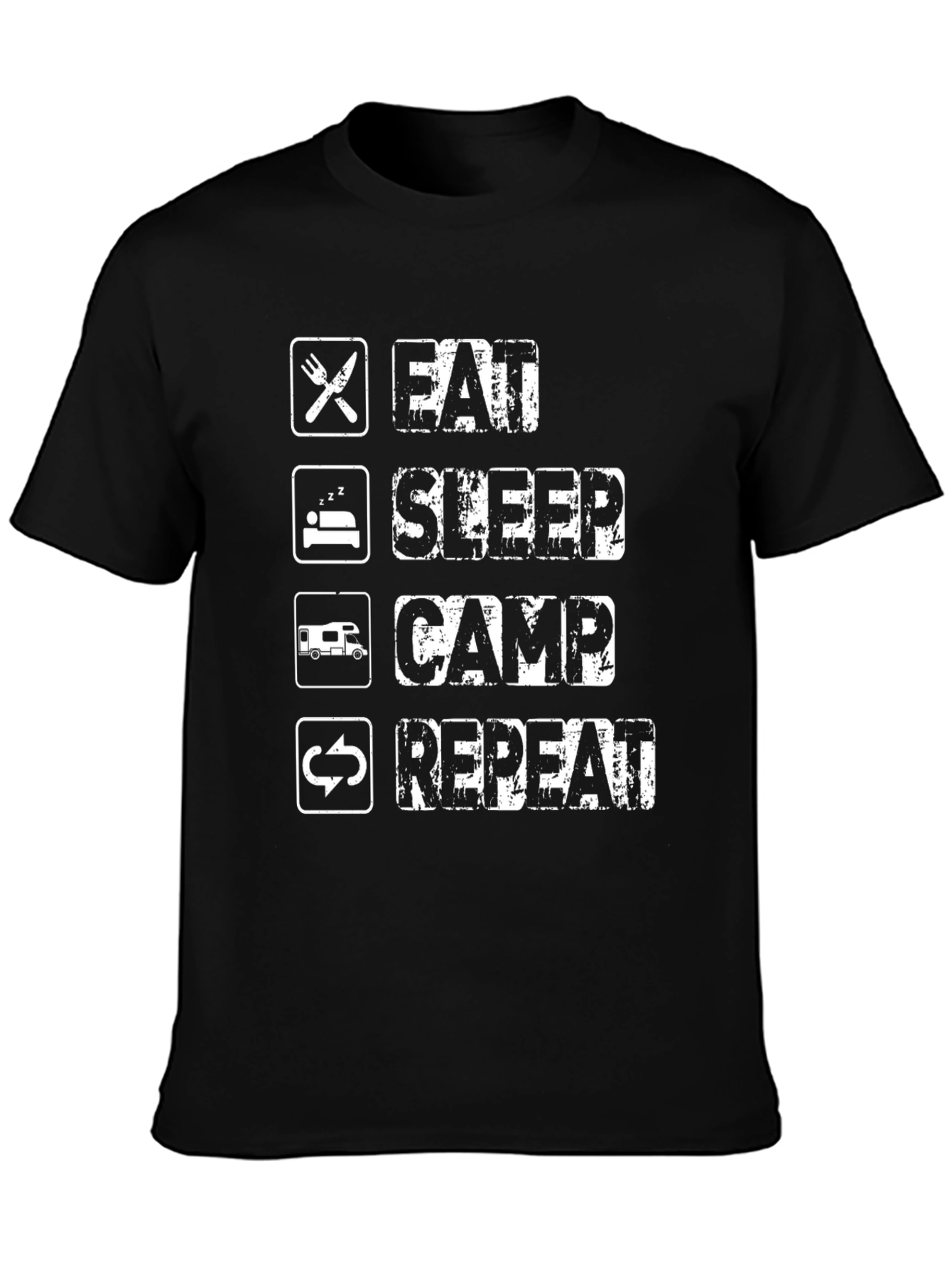 Eat Sleep Camp Repeat Graphic Tee