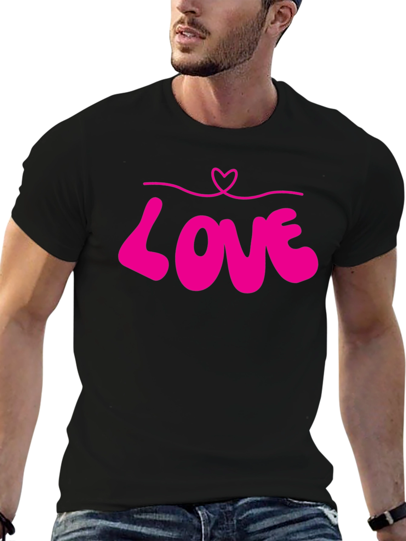 Love Heart Graphic Tee - Black Unisex T-Shirt